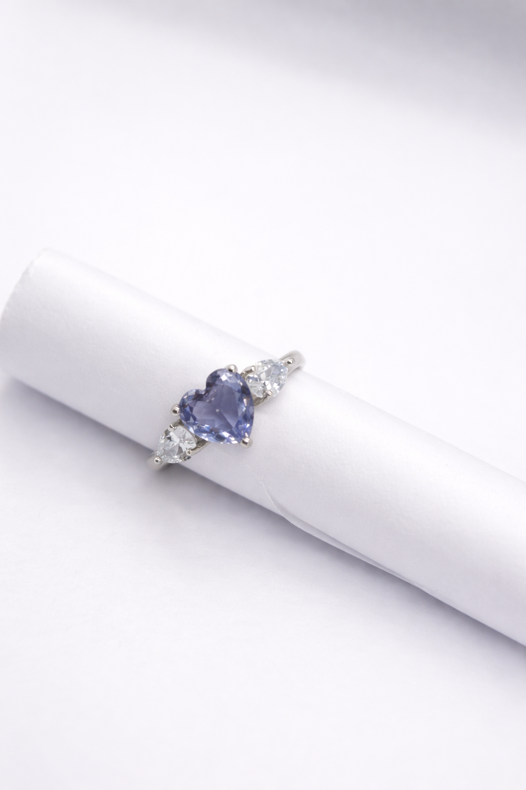 Heart-Shaped Blue Stone Elegance Ring