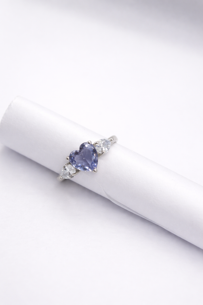 Heart-Shaped Blue Stone Elegance Ring
