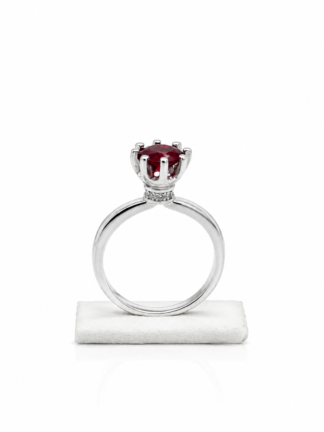 Zircon Ruby Solitaire Ring