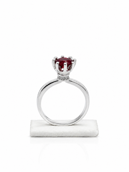 Zircon Ruby Solitaire Ring