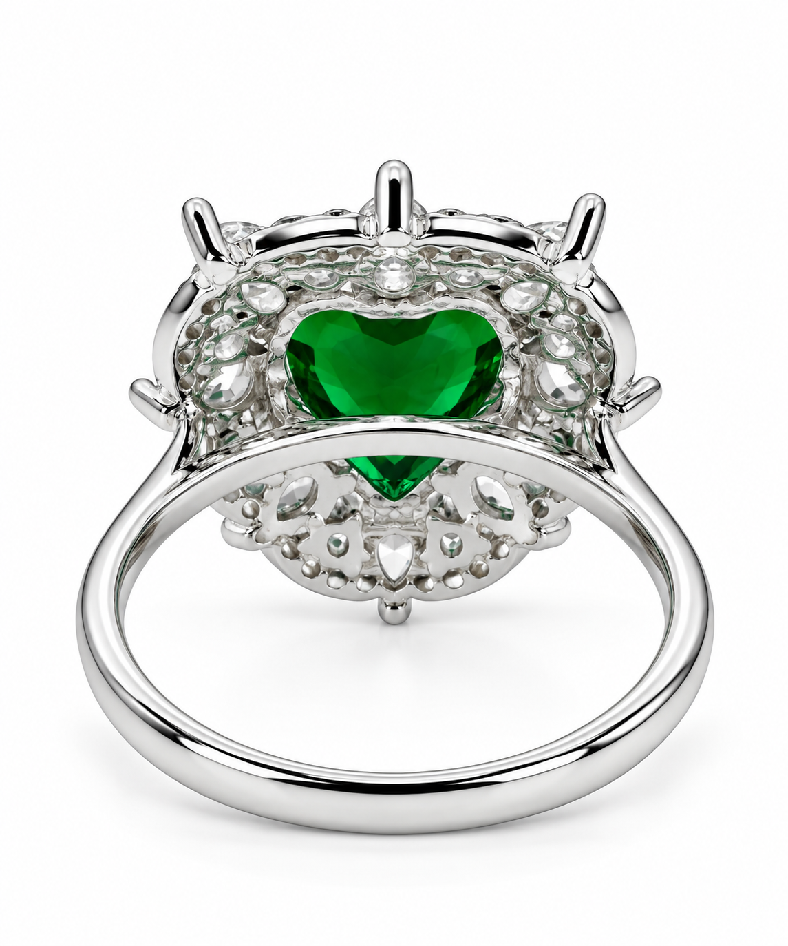 Heart of Emerald Diamond Ring