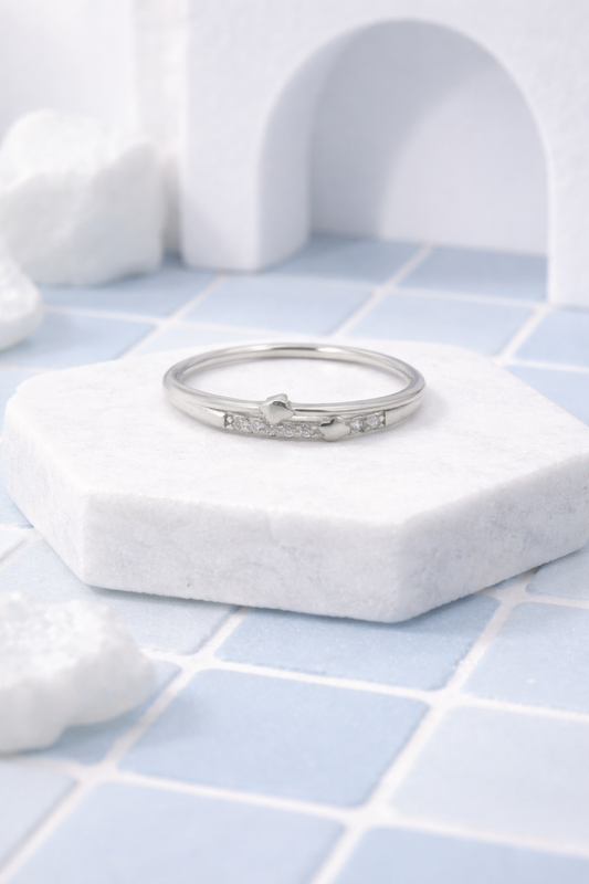 Elegant Dual Heart Silver Ring