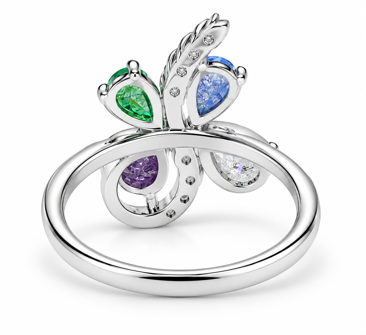 925 Multicolor Gemstone Bloom Ring