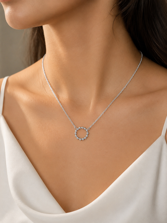 Celestial Beaded Circle Necklace