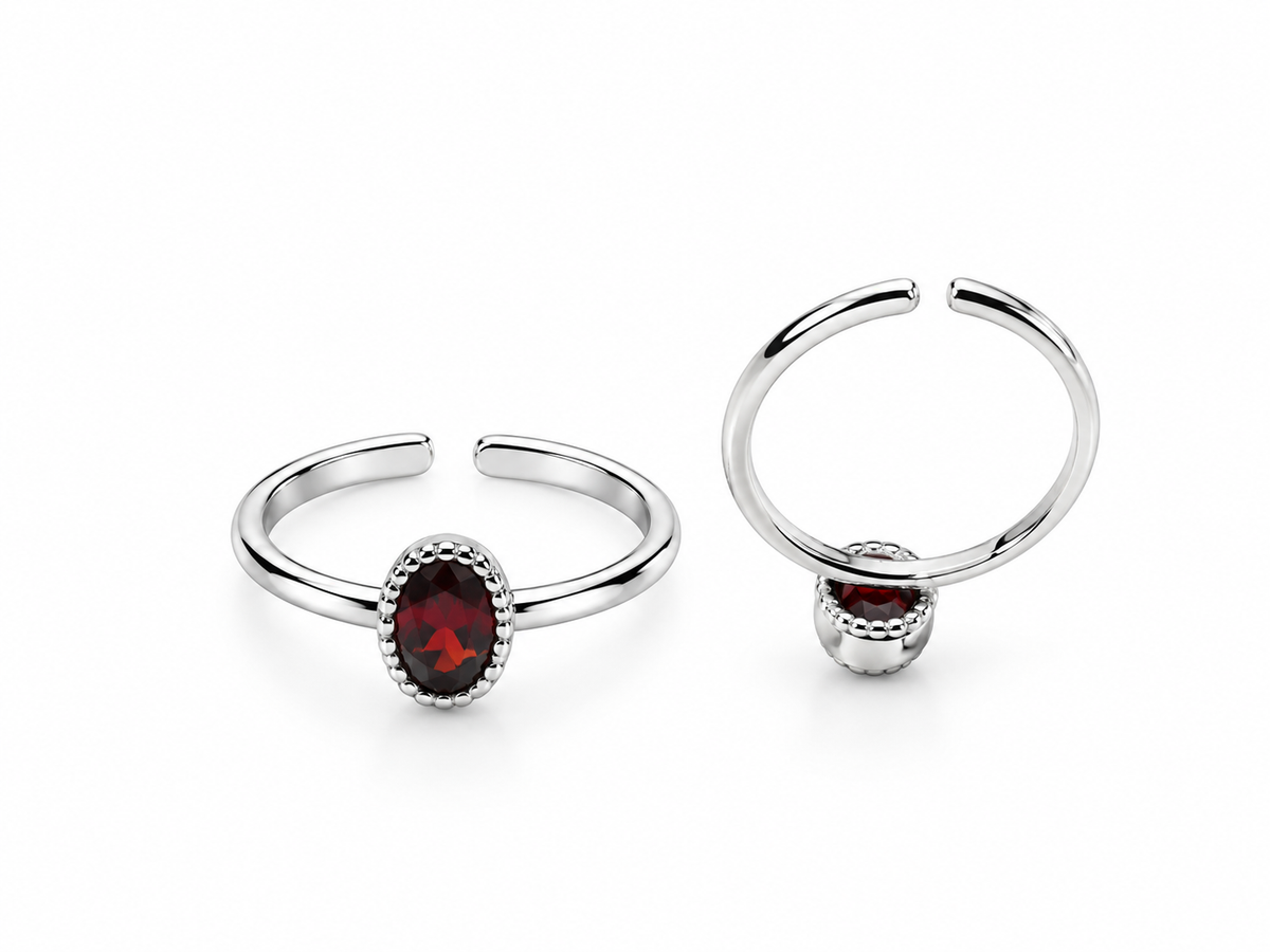 Garnet Elegance Adjustable Toe Ring