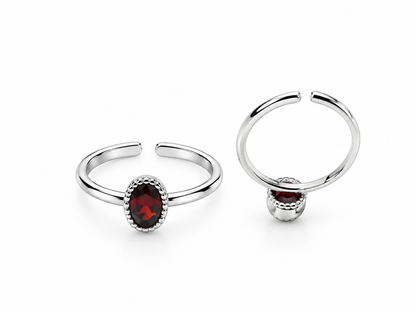 Garnet Elegance Adjustable Toe Ring