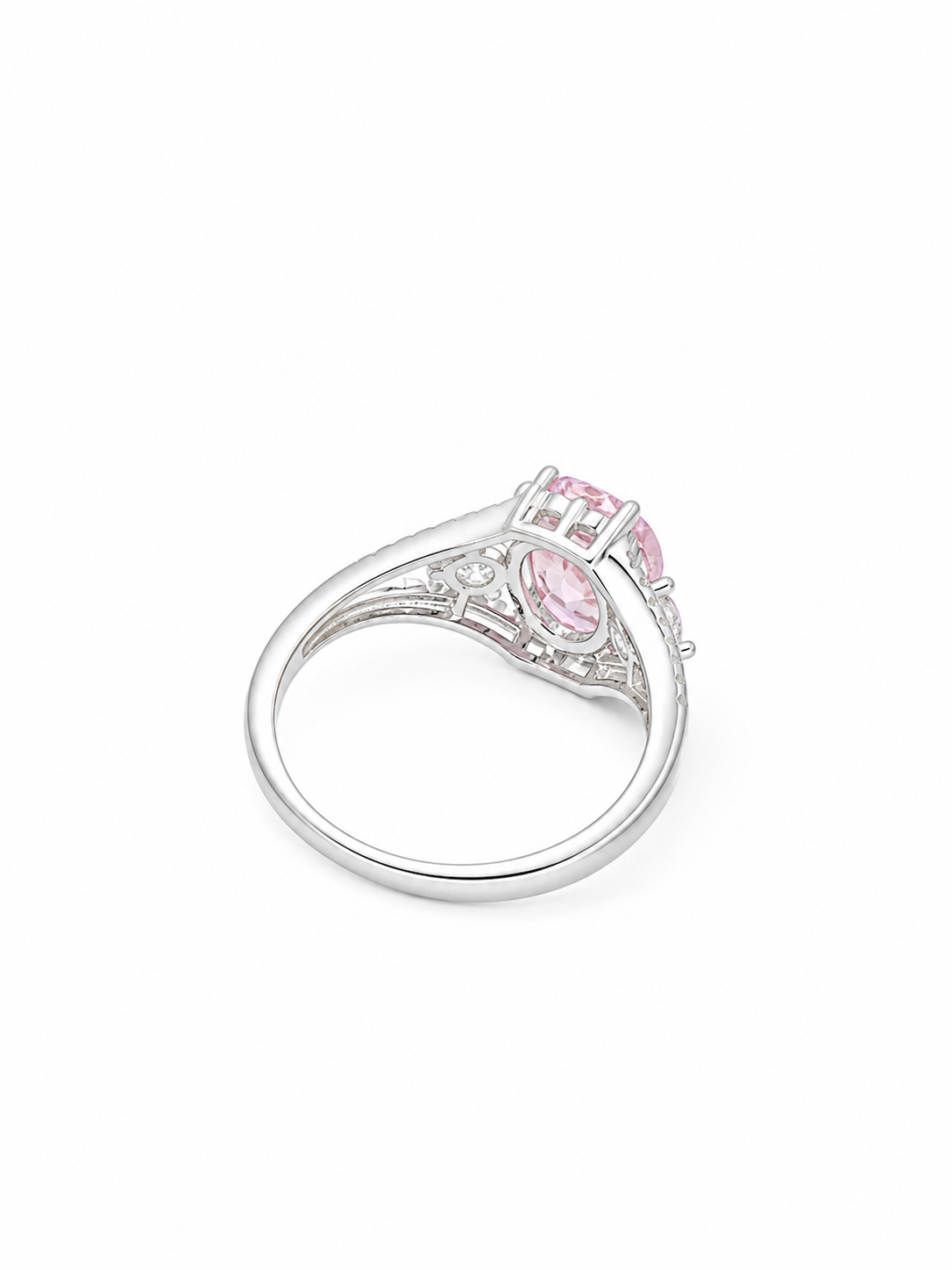 Blush Radiance Split Shank Halo Ring