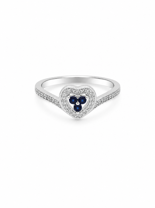 Midnight Heart Halo Ring