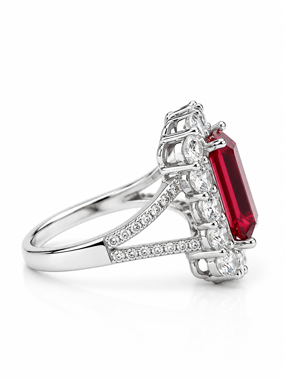 Ruby Radiance Halo Ring