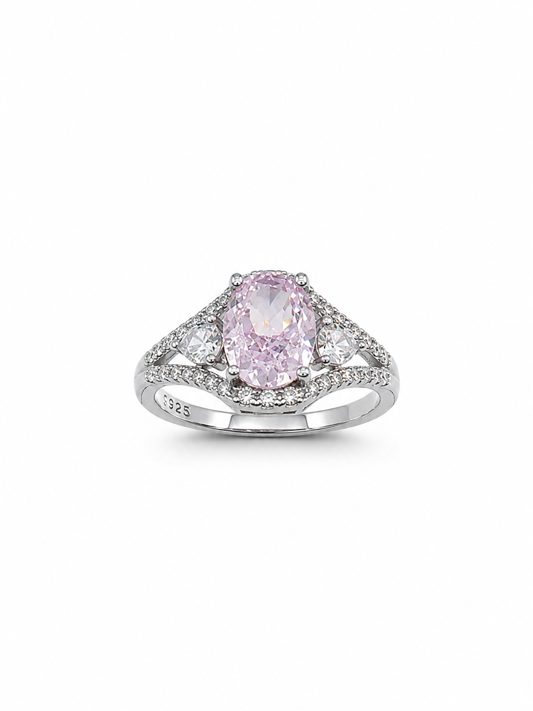 Blush Radiance Split Shank Halo Ring