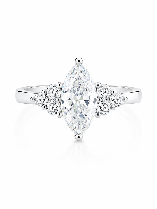 92.5 Sterling Silver Marquise Radiance Rin