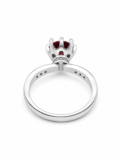 Zircon Ruby Solitaire Ring