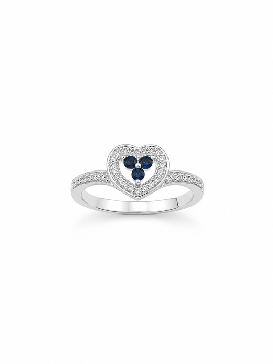 Midnight Heart Halo Ring