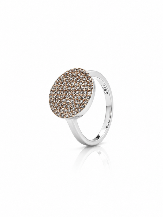 Rose Gold Halo 925 Silver Ring