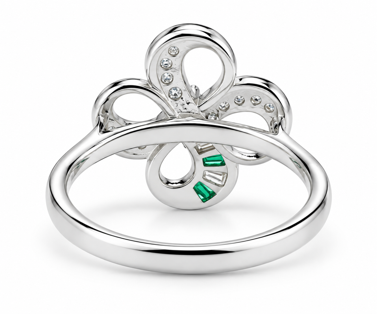Emerald Bloom 925 Sterling Silver Ring