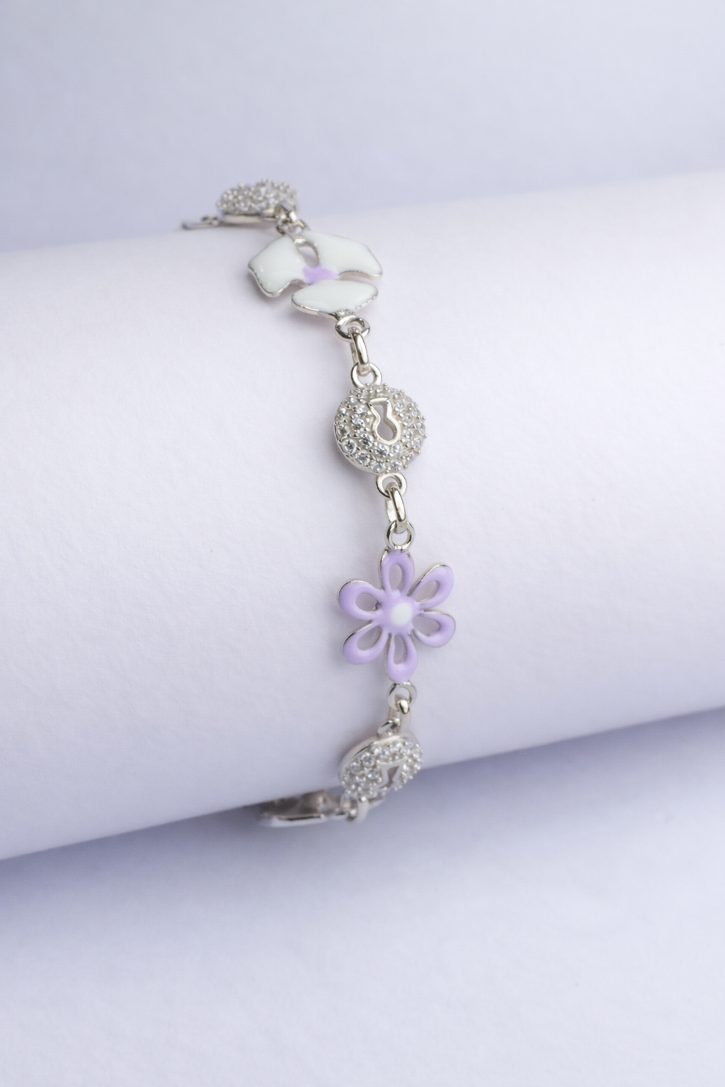 Lavender Petal Enamel Bracelet