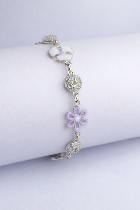 Lavender Petal Enamel Bracelet