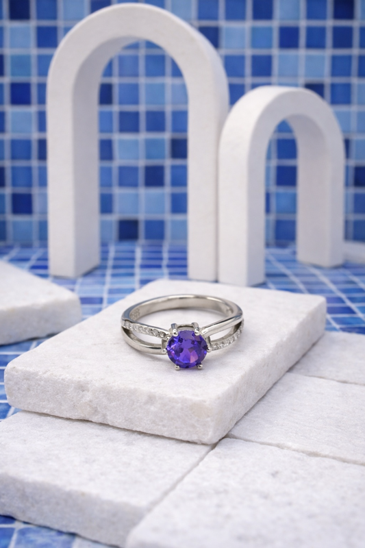 Royal Violet Spark Ring