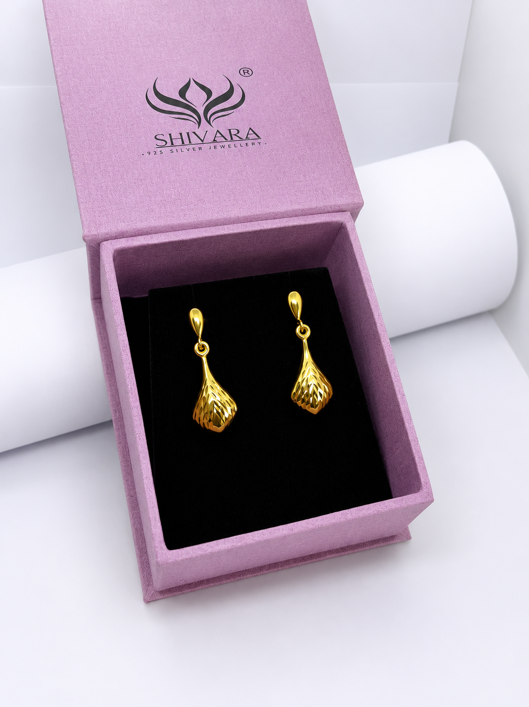 Golden Drop Dangle -92.5 silver Earrings