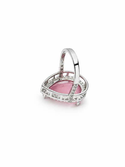 Pink Teardrop zircon stone Ring