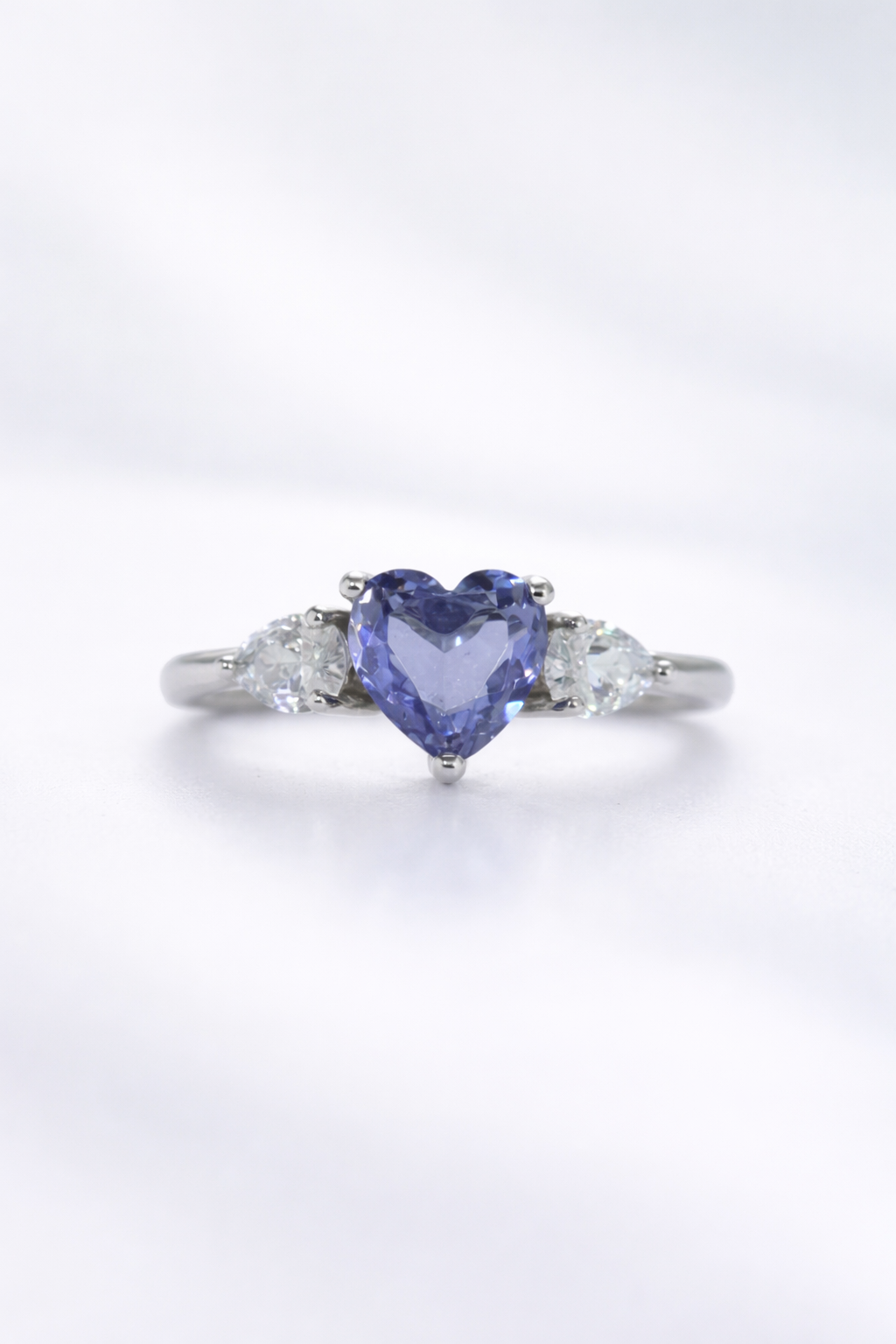 Heart-Shaped Blue Stone Elegance Ring