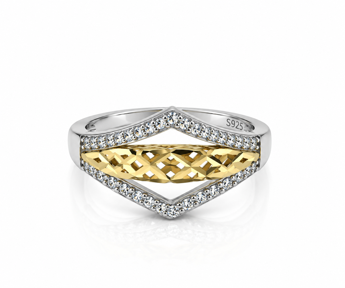 Regal Diamond-Lattice 925 Ring