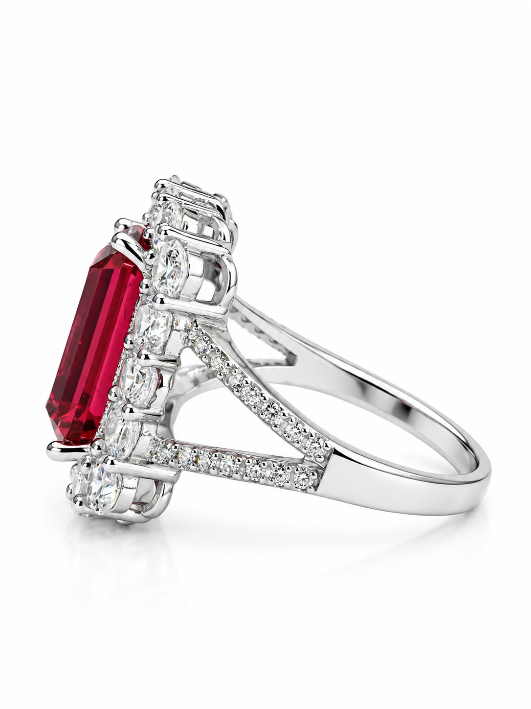 Ruby Radiance Halo Ring