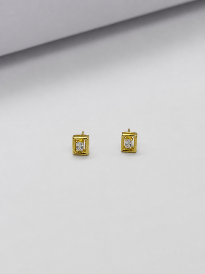 Shivara Golden Glow Studs-92.5 silver
