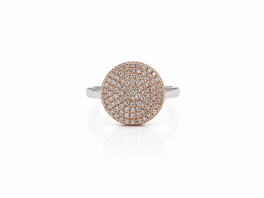 Rose Gold Halo 925 Silver Ring