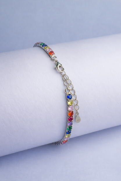 Rainbow Sleek Tennis Bracelet