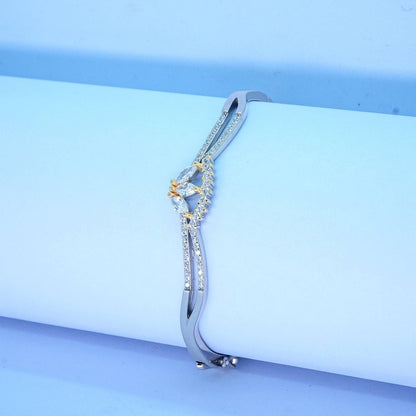 Bangle with Gold-Tone Butterfly & CZ Accents