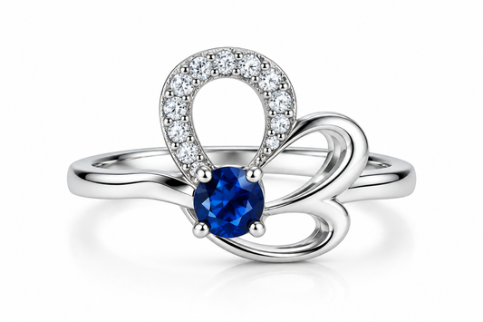 Elegant Twist Blue Stone Ring