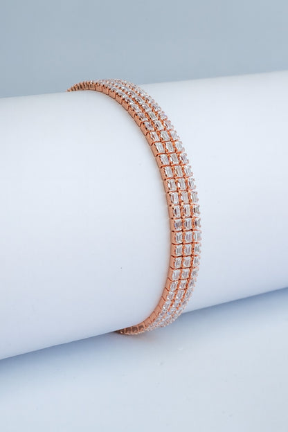 Triple Row Crystal Elegance Bracelet