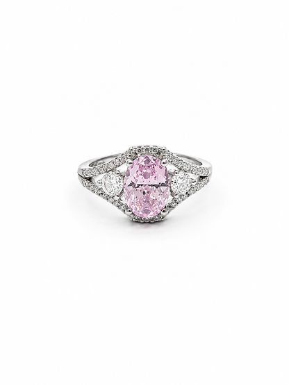 Blush Radiance Split Shank Halo Ring