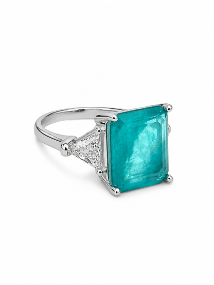 Aqua Majesty Emerald-Cut Statement Ring