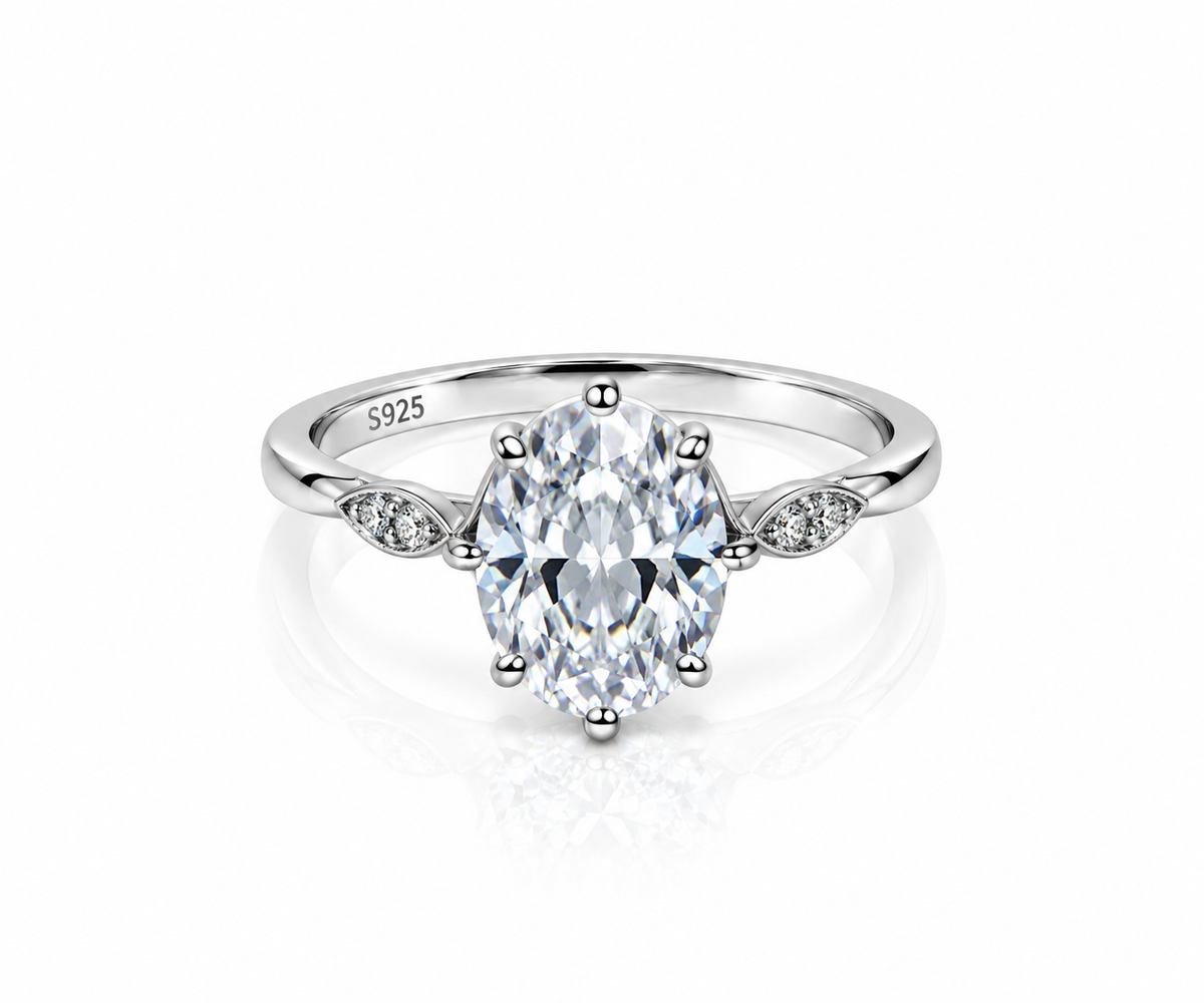 Oval Halo Sparkle Ring