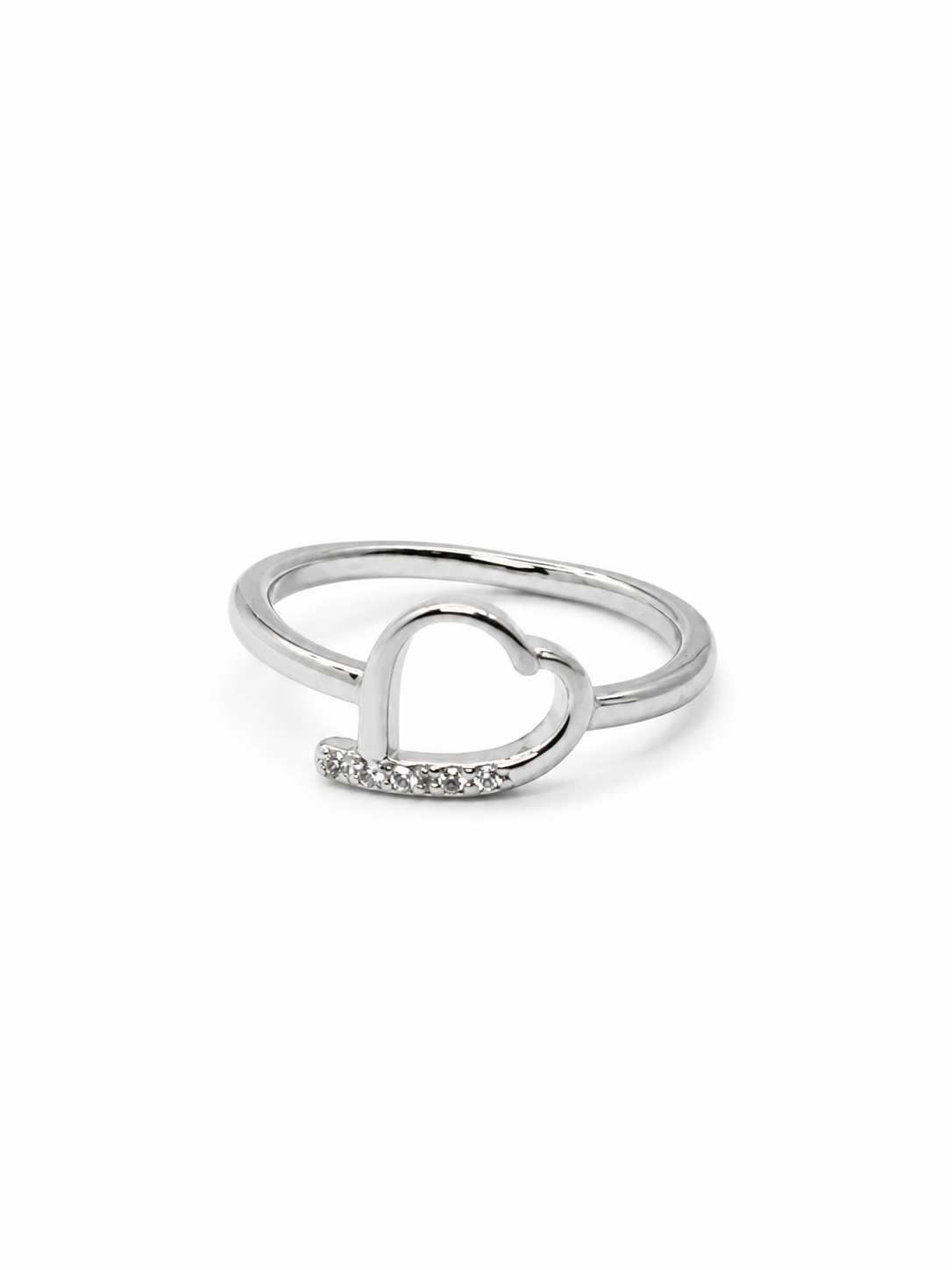 Sparkling Open Heart Ring