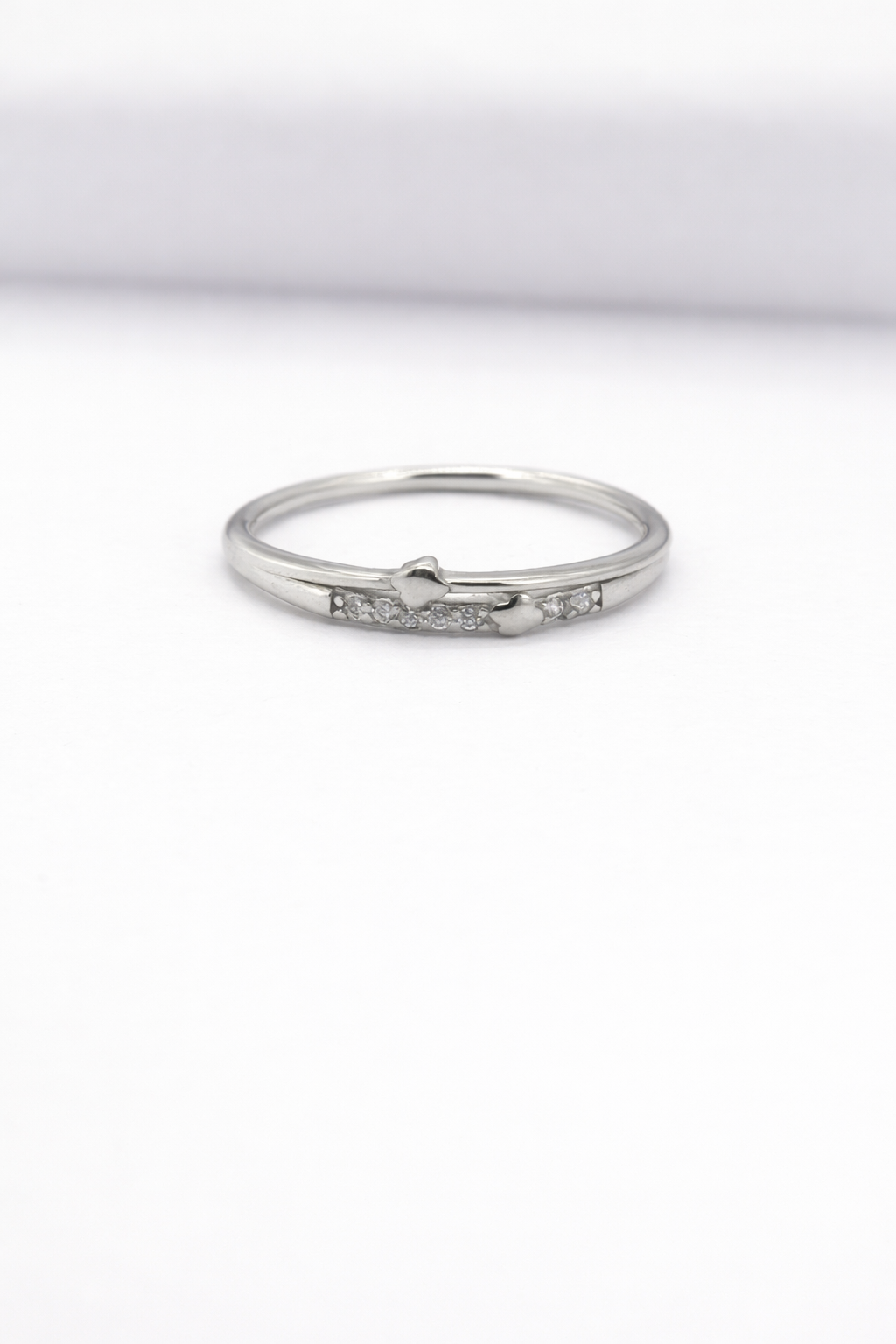 Elegant Dual Heart Silver Ring