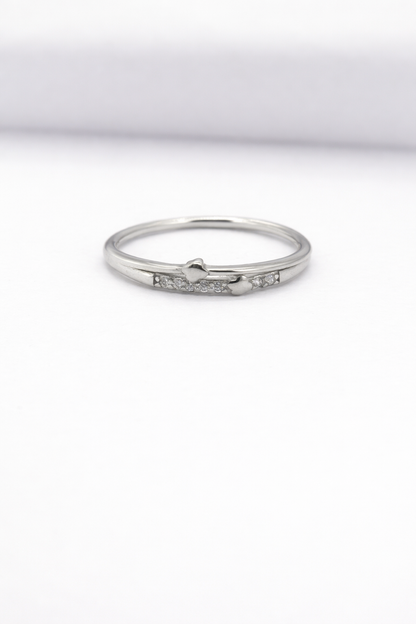 Elegant Dual Heart Silver Ring