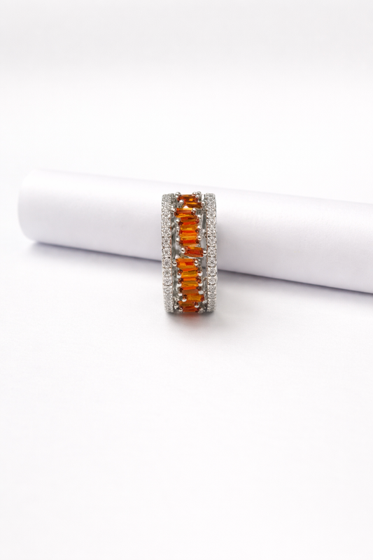 Fiery Baguette Elegance Ring