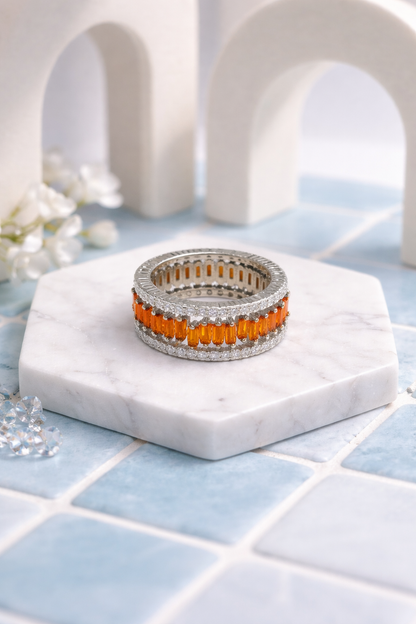 Fiery Baguette Elegance Ring