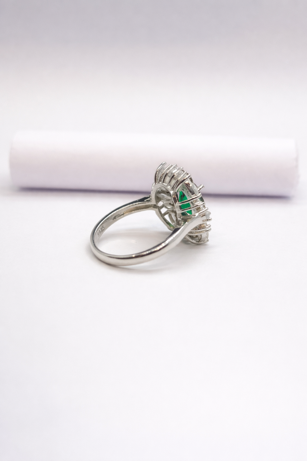Emerald Bloom Halo Ring