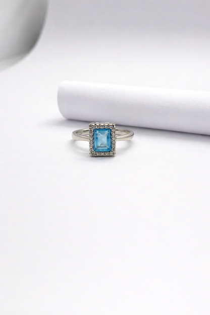 Blue Radiance Halo Ring