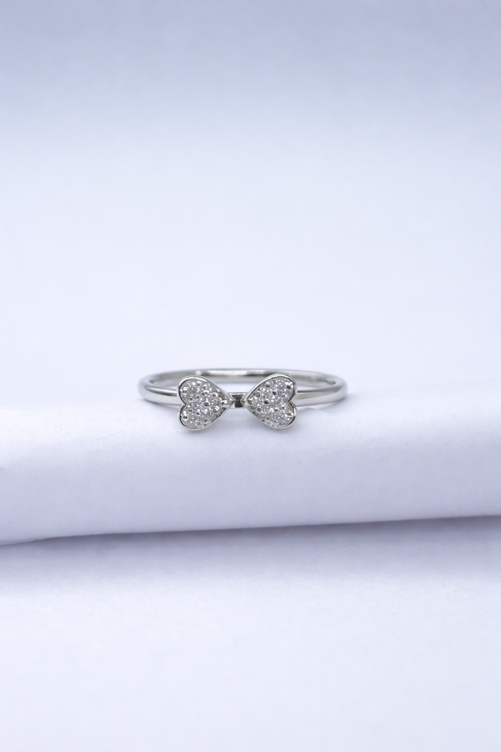 Twin Heart Sparkle Ring