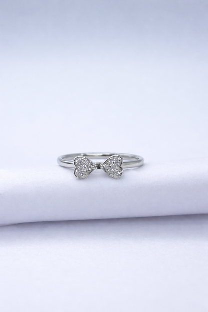 Twin Heart Sparkle Ring