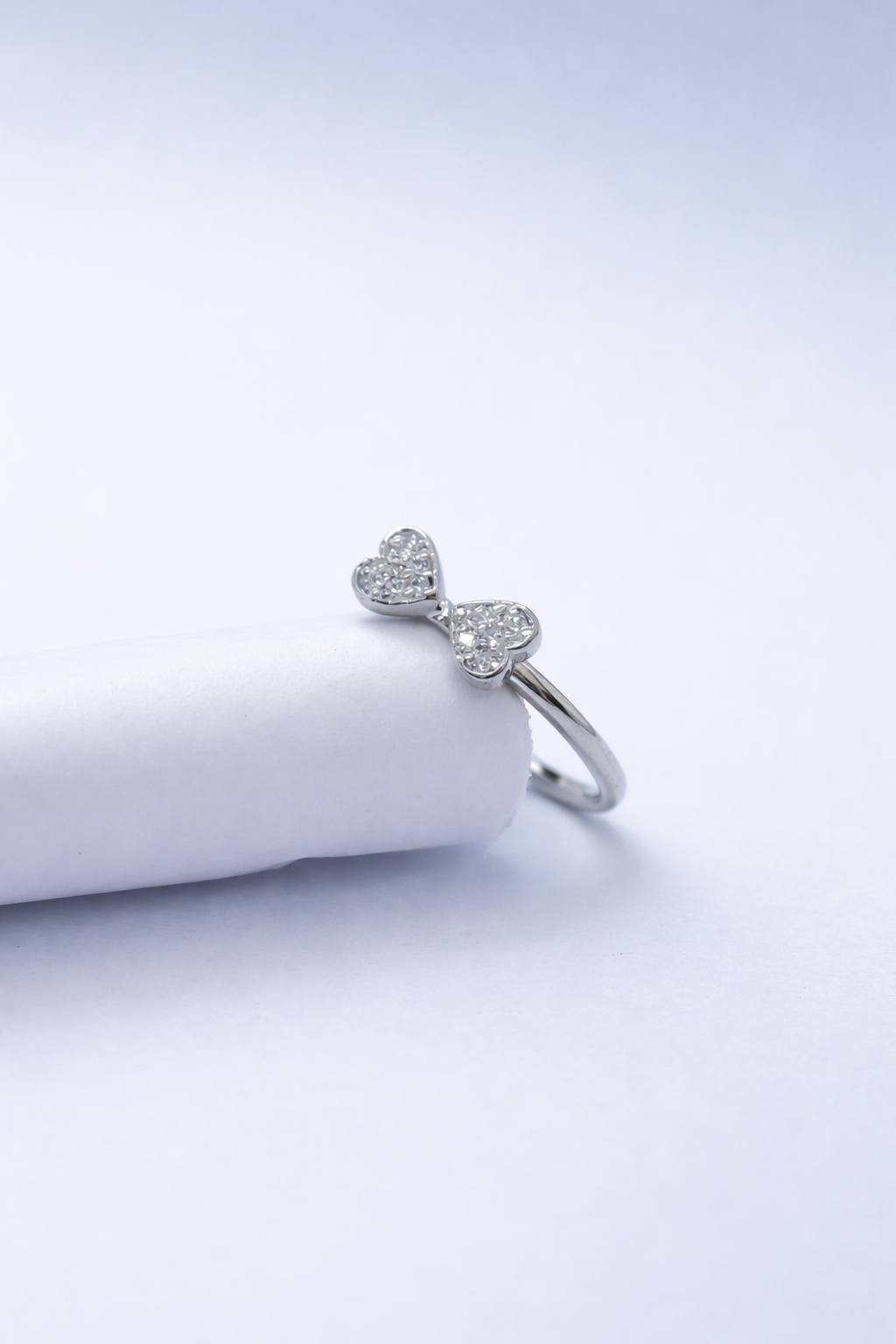 Twin Heart Sparkle Ring