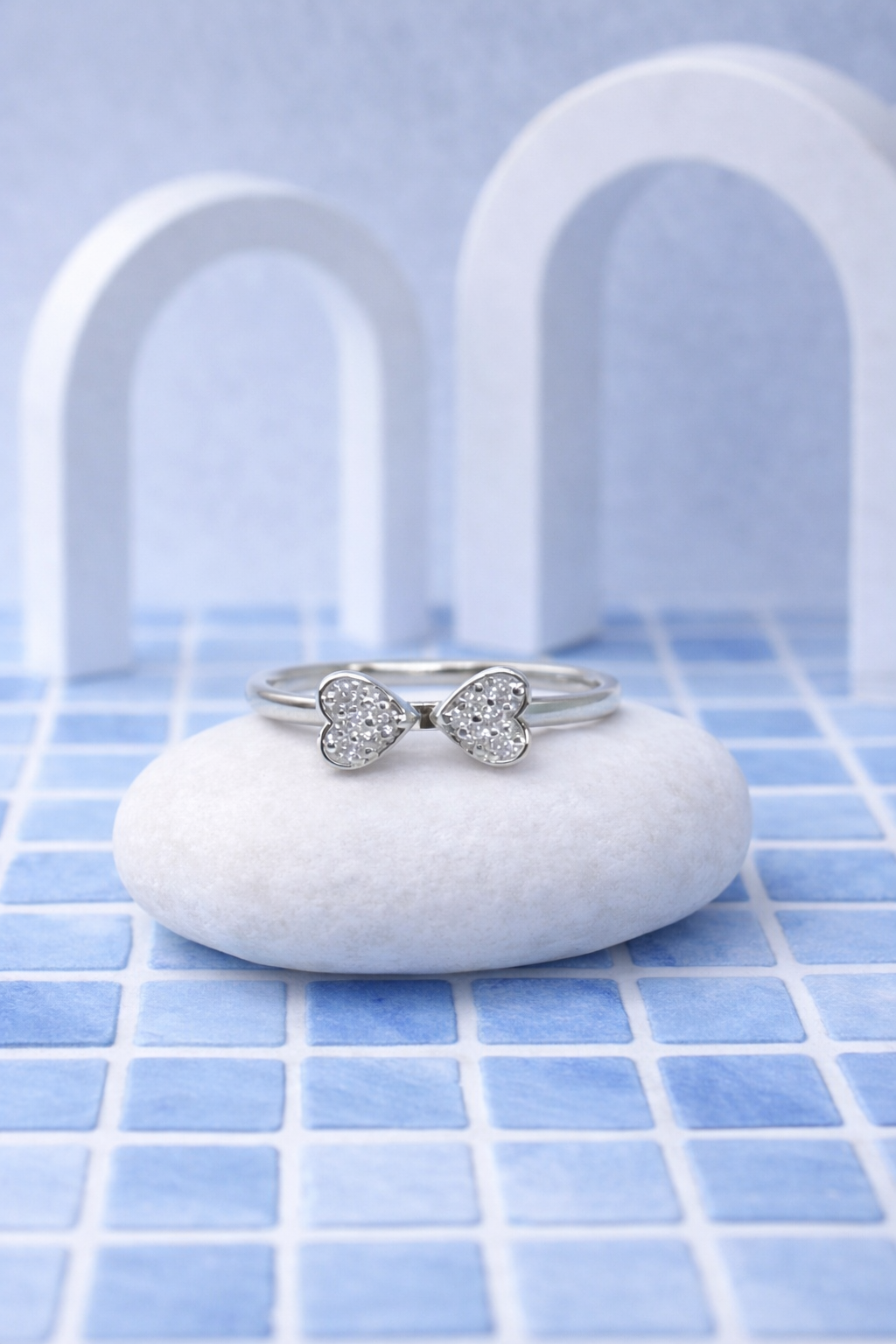 Twin Heart Sparkle Ring