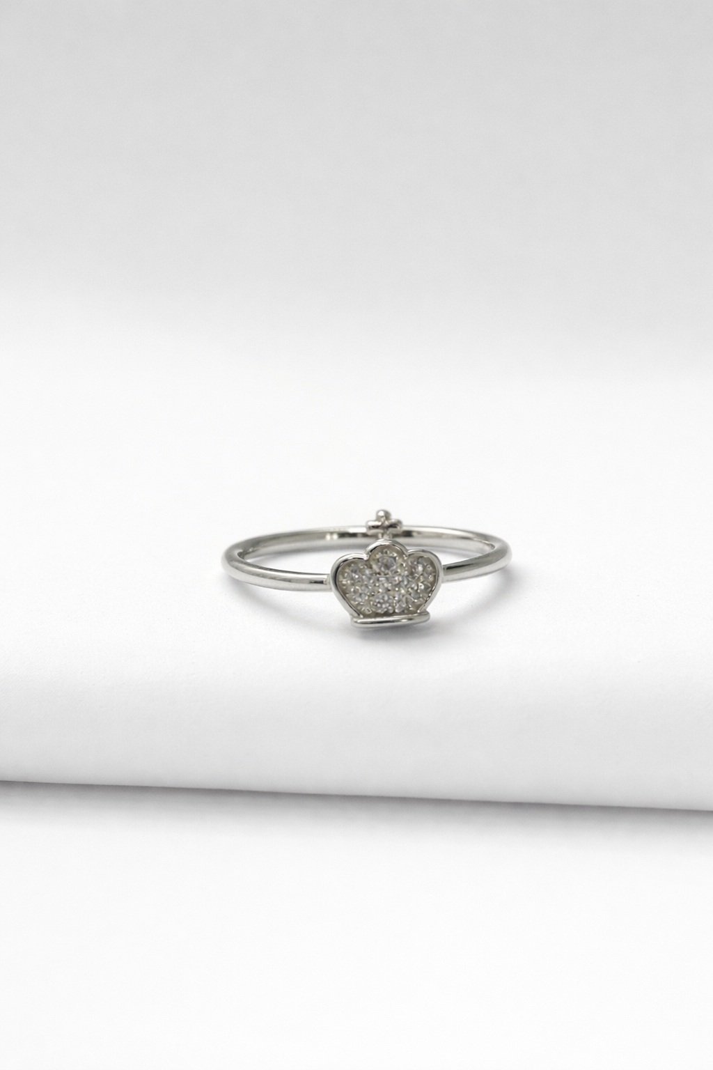 Crowned Heart Silver Ring