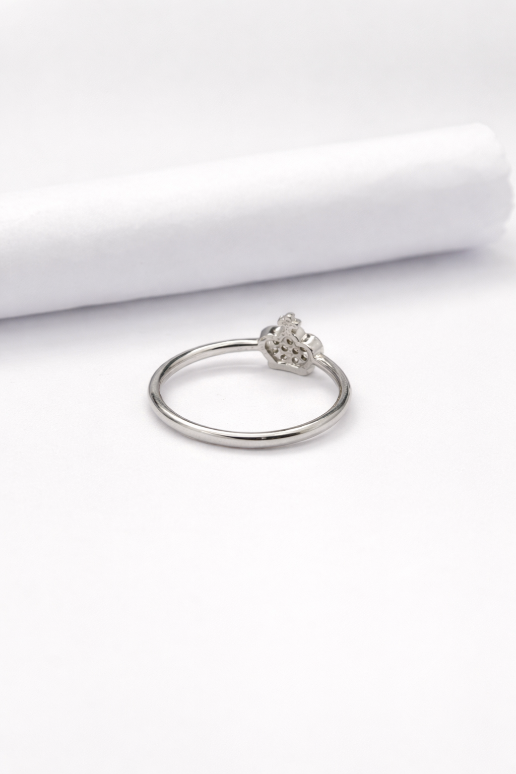 Crowned Heart Silver Ring