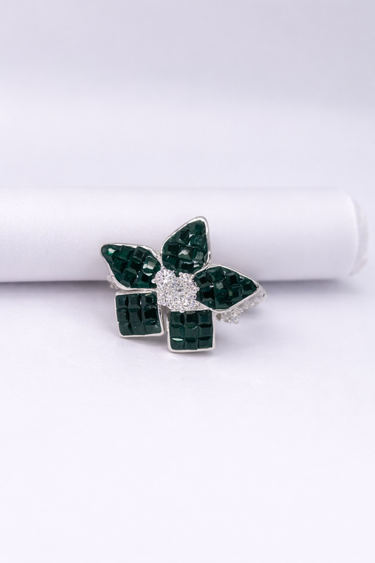 Emerald Bloom Statement Ring